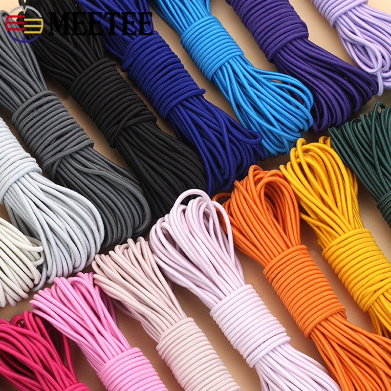 10/20M 2.5 มม.รอบเชือกยืดหยุ่นเสื้อผ้ากางเกง Elastics สายไฟยางรัดอุปกรณ์เย็บผ้า