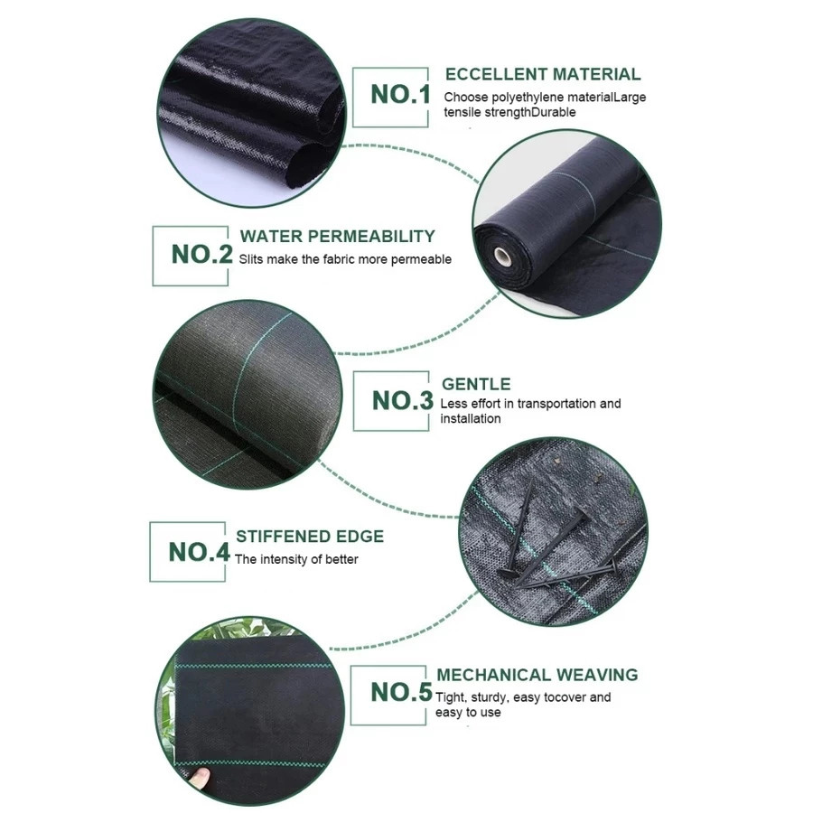 [แบบเพิ่มหนา] ผ้าป้องกันวัชพืชเจาะรู ผ้าป้องกันวัชพืช พลาสติกคลุมดิน วัชพืช ผ้าคลุมดิน กําจัดวัชพืช - รูปที่ 5