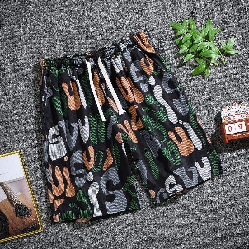 AP Store กางเกงขาสั้นใหม่พิมพ์กราฟิก ลายสวยคมชัด สินค้าขายดี  ใส่สบายสไตล์วันหยุดชิลล์ๆมี3สีให้เลือกใส่สินค้าพร้อมจัดส่ง - รูปที่ 3