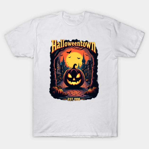 เสื้อยืด Vintage Halloweentown Est 1998 Cotton 100% S-5XL - รูปที่ 1