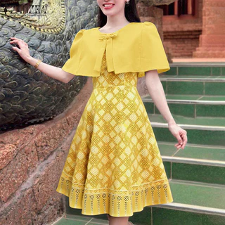 ZANZEA ชุดเดรสพิมพ์ลายสวยงาม คอทรงโอ สำหรับผู้หญิง