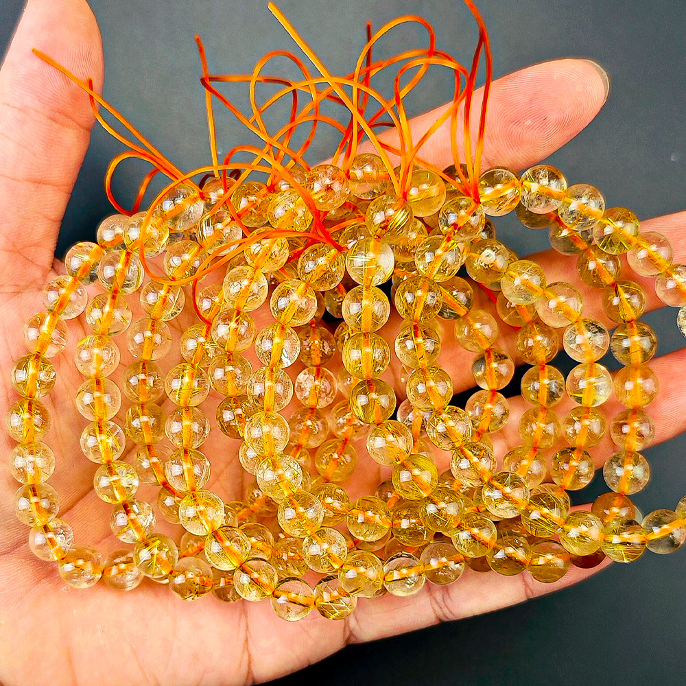 สร้อยข้อมือคริสตัลไหมทองธรรมชาติ เครื่องประดับทันสมัยและสวยงาม พร้อมลูกปัดควอตซ์สำหรับการแต่งกายให้น่าสนใจ