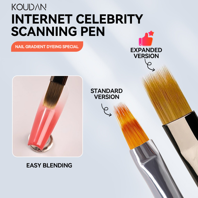 เล็บเครื่องมือทําเล็บแปรงปากกากวาดหวีรูปผสมไล่ระดับสีก่อสร้างปากกาขยายกว้างขึ้น คูดัน