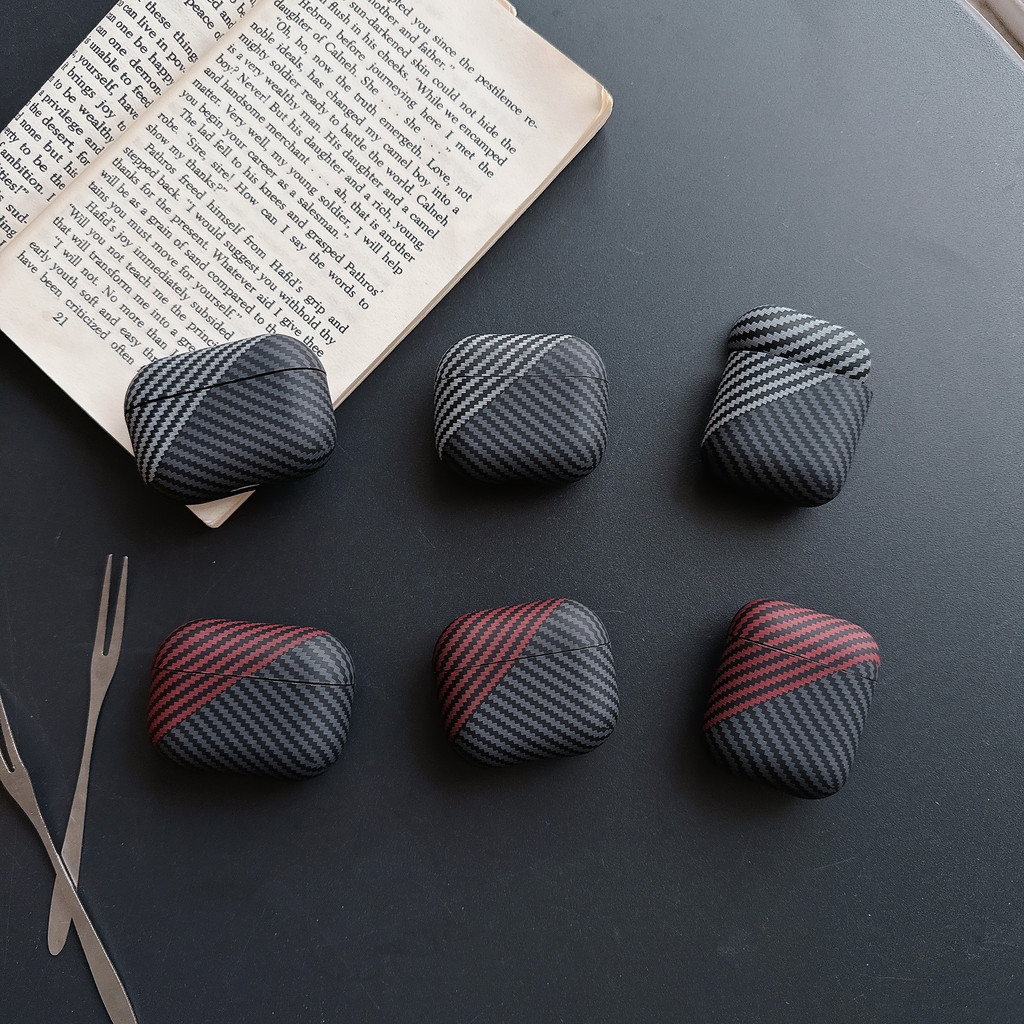 สําหรับ AirPods 1 2 3 4 Pro2 Frosted TPU คาร์บอน Fibre รูปแบบปลอกอ่อนฝาครอบป้องกันหูฟังกรณี