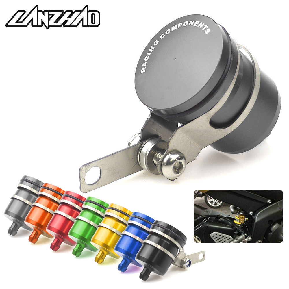 GUniversal CNC อลูมิเนียมรถจักรยานยนต์ด้านหลังเบรคอ่างเก็บน้ำถ้วยน้ำมันสำหรับ Kawasaki Z900 Z900RS Z