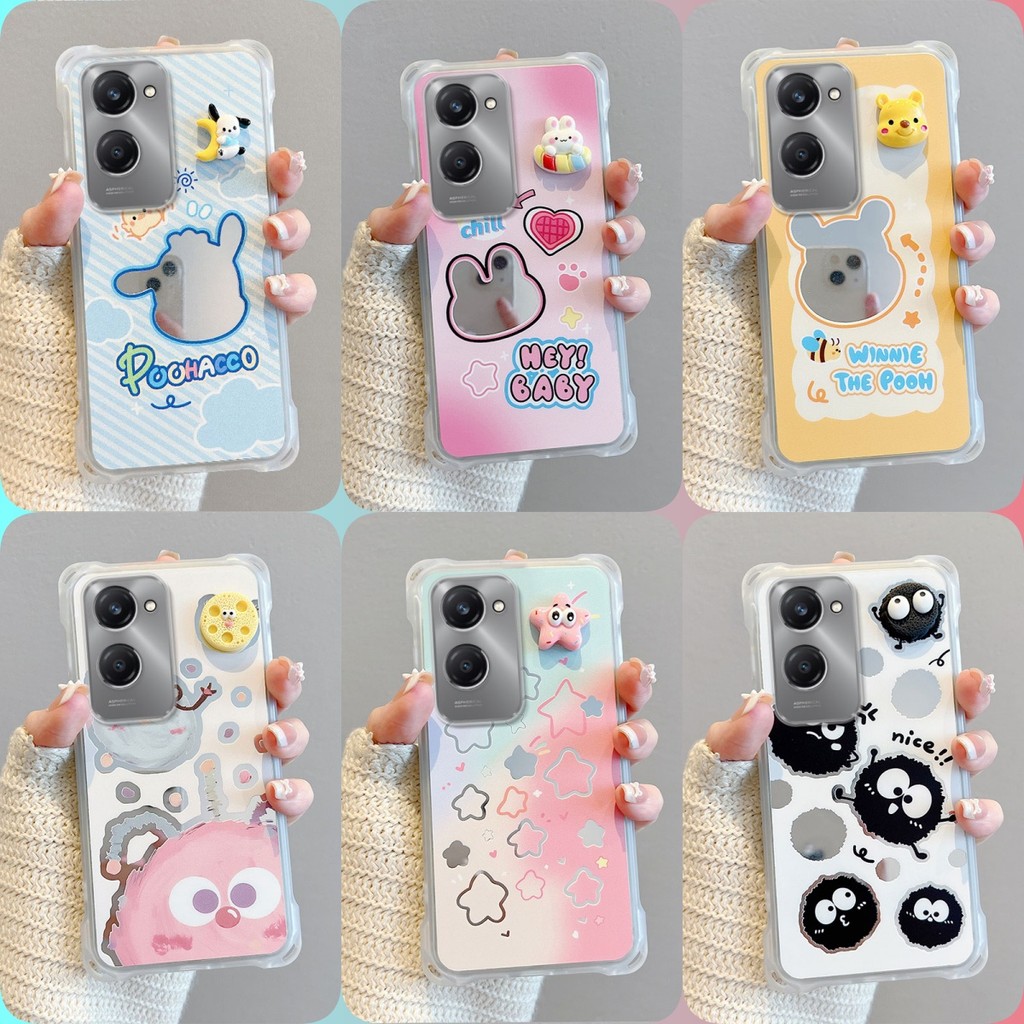 เคส VIVO Y28s กระจก‌สี่มุมป้องกันกรณีโทรศัพท์หล่น