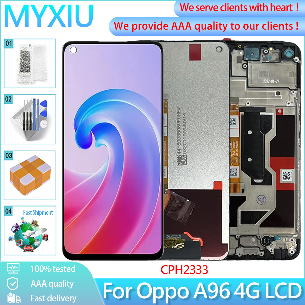 6.59 "IPS ใหม่สําหรับOppo A96 4GจอแสดงผลLCD Touch ScreenกรอบDigitizer AssemblyสําหรับOppo A96 CPH233