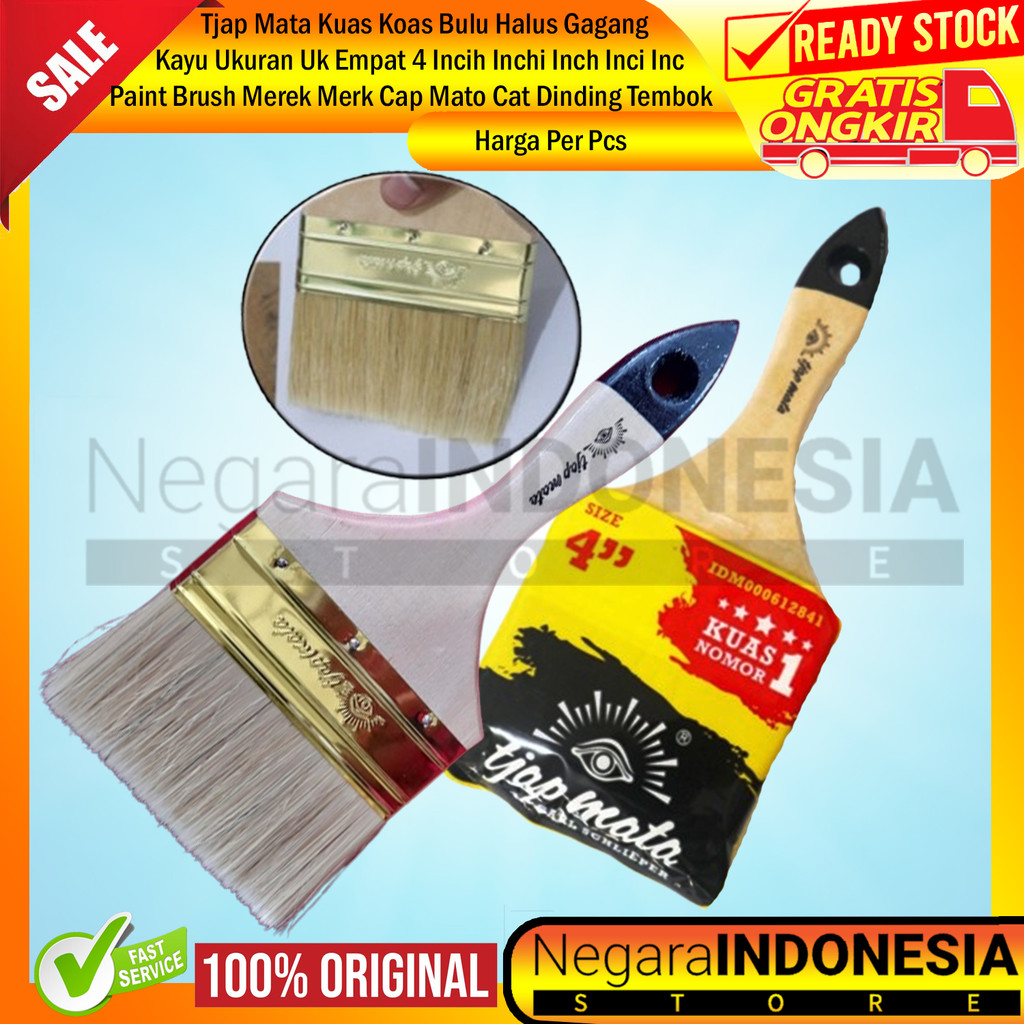 Tjap Mata แปรงทาสี Carl Schlieper แปรง Koas สีทาผนังนุ่มหนาขนแปรงที่แข็งแกร่งยี่ห้อหมวก Matougui ขนา