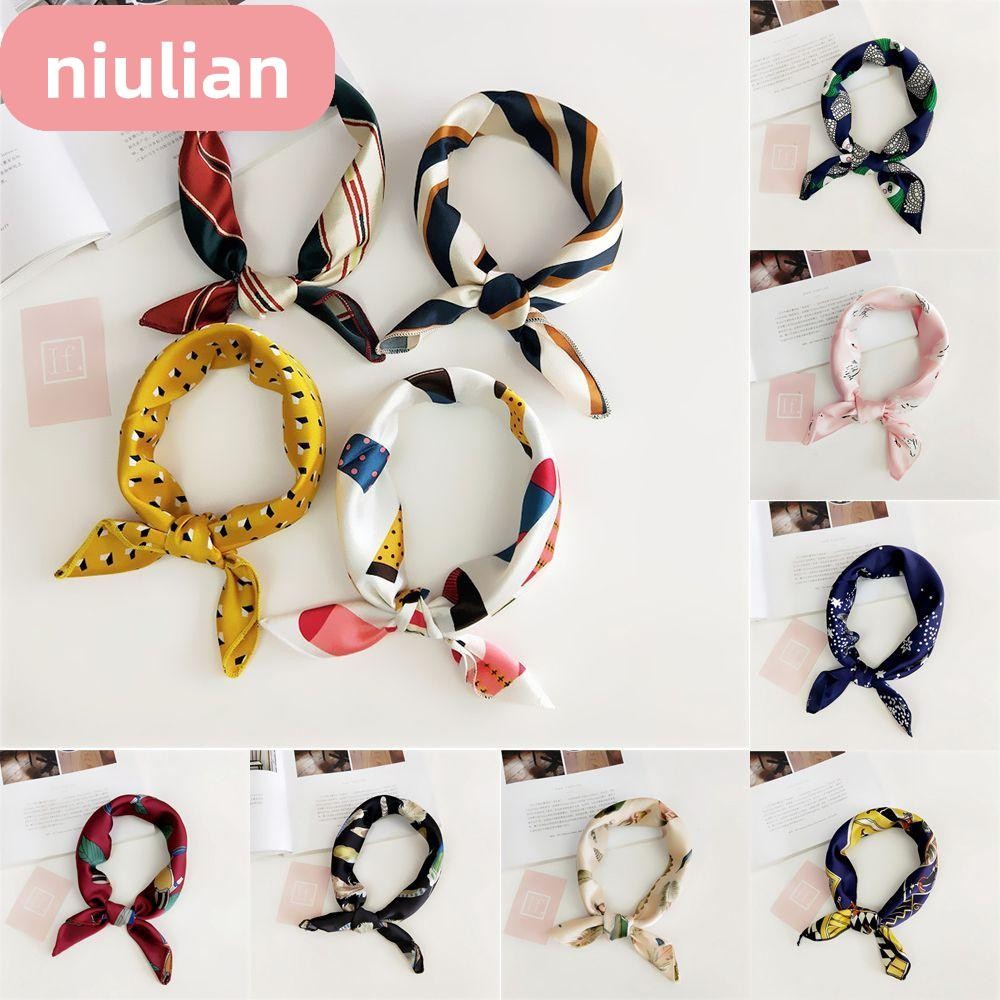 ผ้าพันคอ คอสี่เหลี่ยม ขนาดเล็ก สไตล์วินเทจ หรูหรา 50x50 ซม