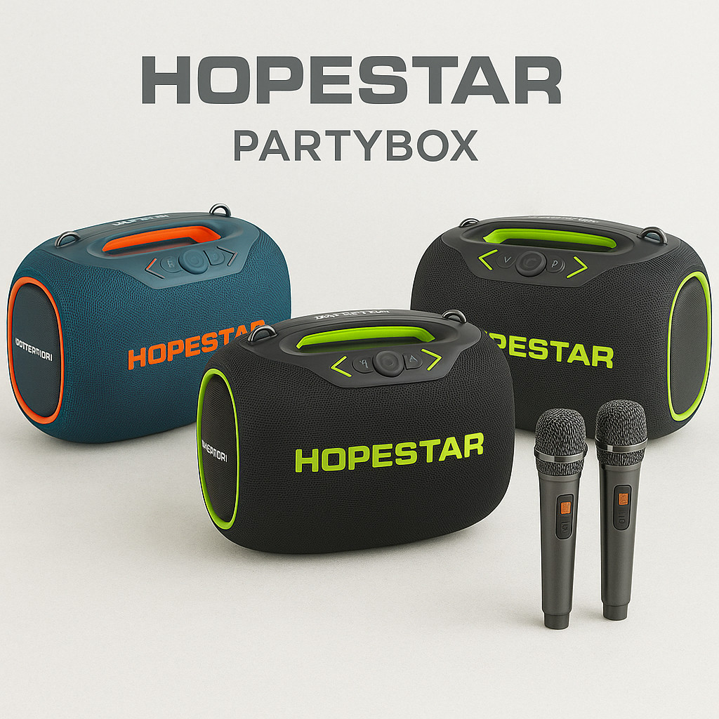 HOPSTAR PARTYBOX ลำโพงบลูทูธ (รุ่น 120W) พร้อมไมค์ลอย 2 อัน ปรับเบสได้ 3โหมด ประกัน 1 ปี