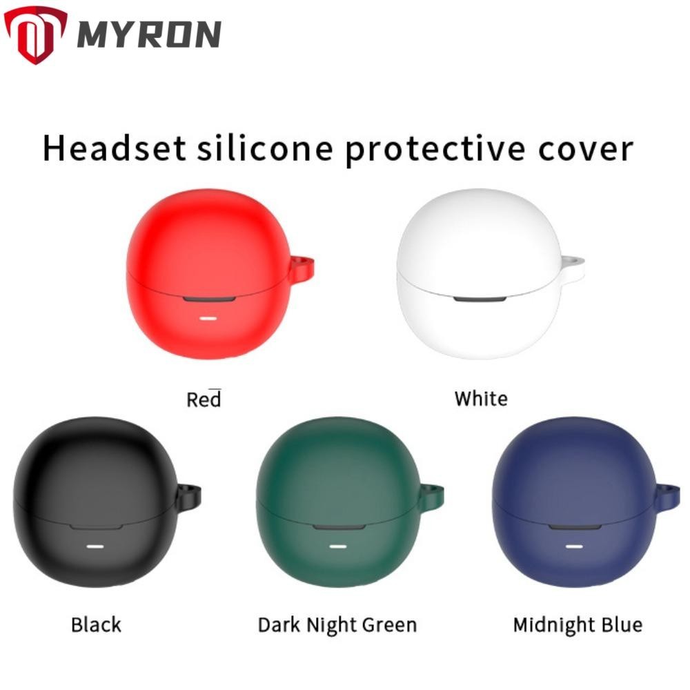 ฝาครอบ MYRON, ป้องกันกันกระแทก, นุ่มพร้อมตะขออุปกรณ์เสริมหูฟังเคสซิลิโคนสําหรับ QCY Aailbuds /+(HT10)