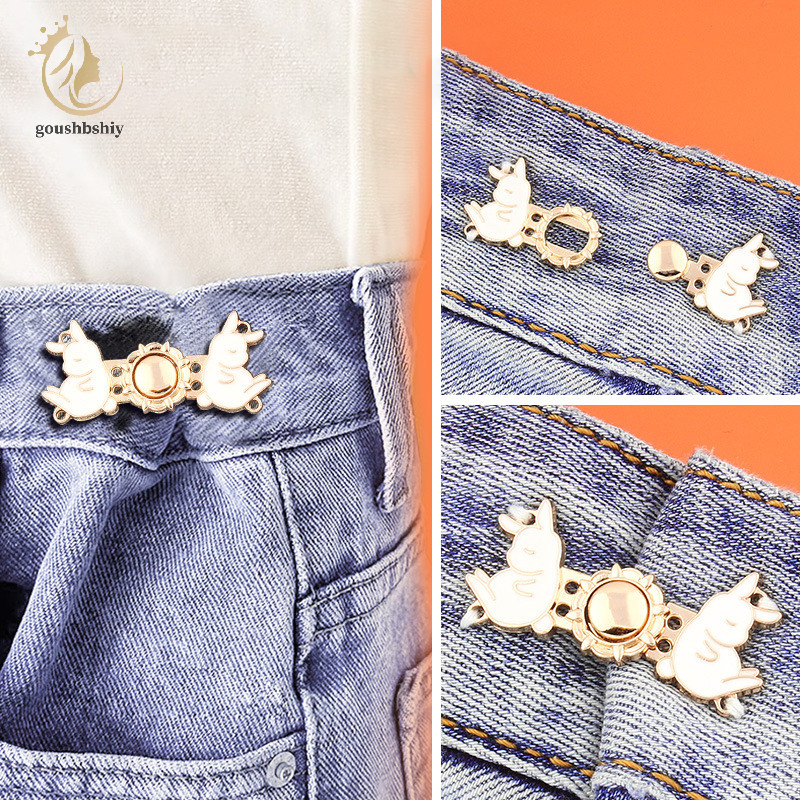 [โกซูบซือ] กางเกงยีนส์เอวหัวเข็มขัดเอวปิดกระชับปุ่มเอวที่ถอดออกได้หมุดโลหะปรับเอวคลิปเอวเครื่องประดับปุ่มกระโปรงกางเกงยีนส์อุปกรณ์เสื้อผ้ ไทย - รูปที่ 2