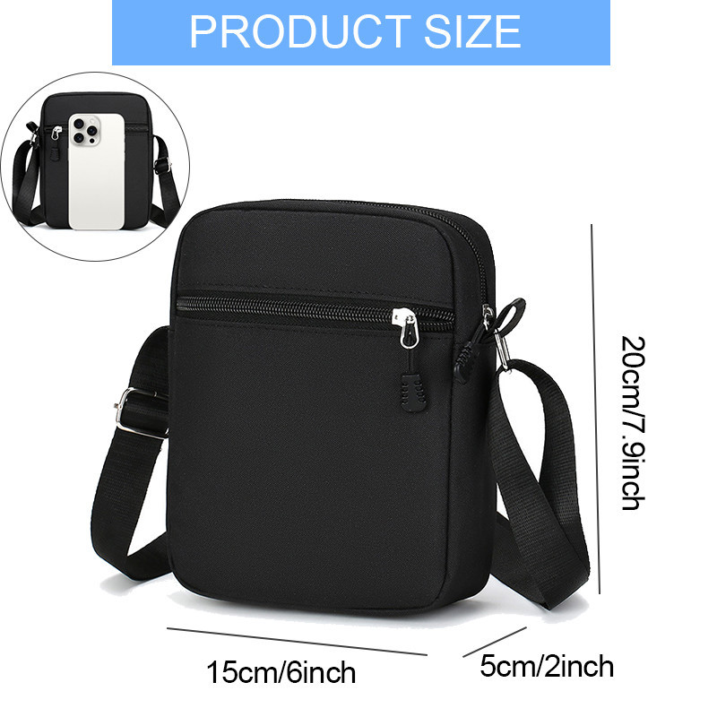 ใหม่ Sonic การ์ตูนพิมพ์ Square Canvas Crossbody Bag สีดํา Multi functional Storage Bag สําหรับทุกวันแฟชั่น Dressing