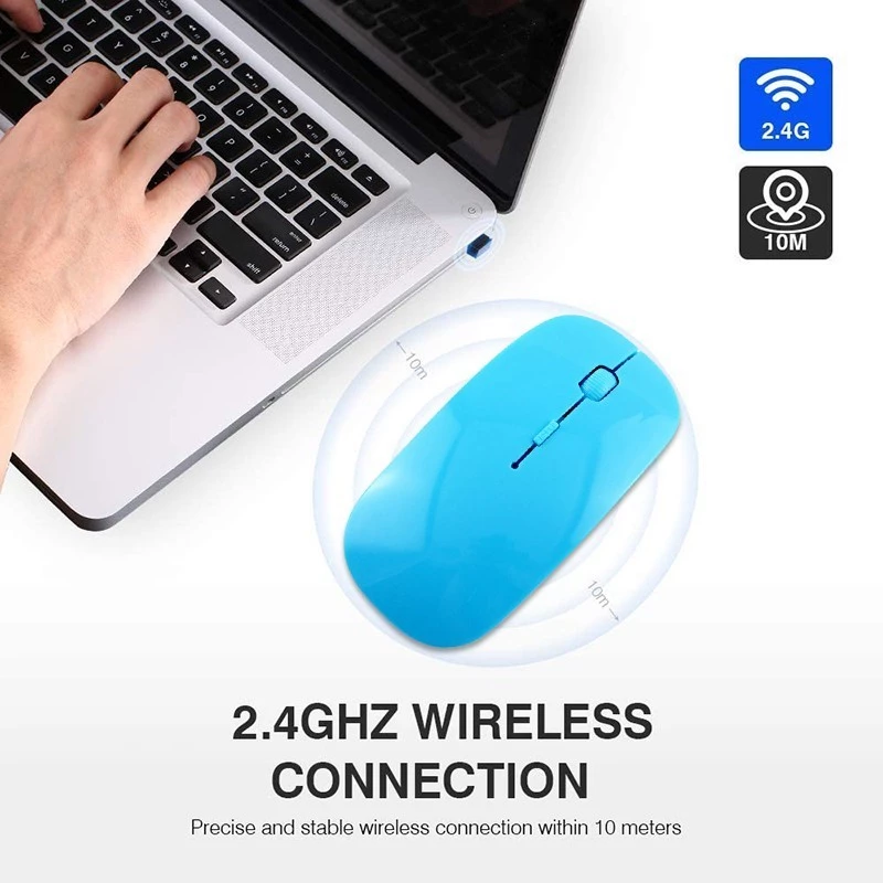เมาส์ไร้สาย 2.4GHz เมาส์ไร้เสียงสำหรับคอมพิวเตอร์และแล็ปท็อป thumbnail 4