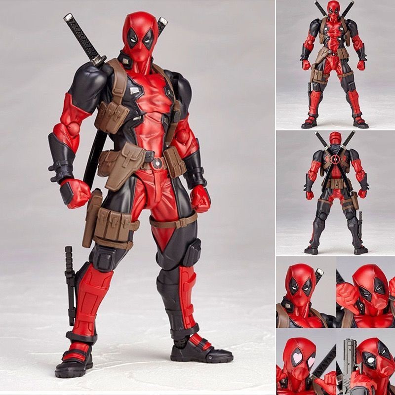 Amazing YAMAGUCHI Avengers X-men Deadpool รูป 15 ซม.PVC Face เปลี่ยนตัวเลขการกระทํา Deadpool รุ่น