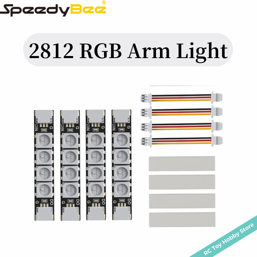 Speedybee ไฟแขน LED 2812 5V RGB ตั้งโปรแกรมได้ สําหรับโดรน คอร์ดคอปเตอร์บังคับ 4 ชิ้น 8 ชิ้น