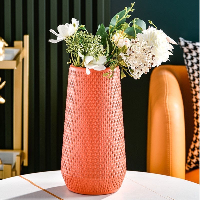 แจกันสีขาว ตกไม่แตก แจกันพลาสติก แจกันดอกไม้ แจกันมินิมอล สำหรับตกแต่งบ้าน พร็อพถ่ายรูป - รูปที่ 3