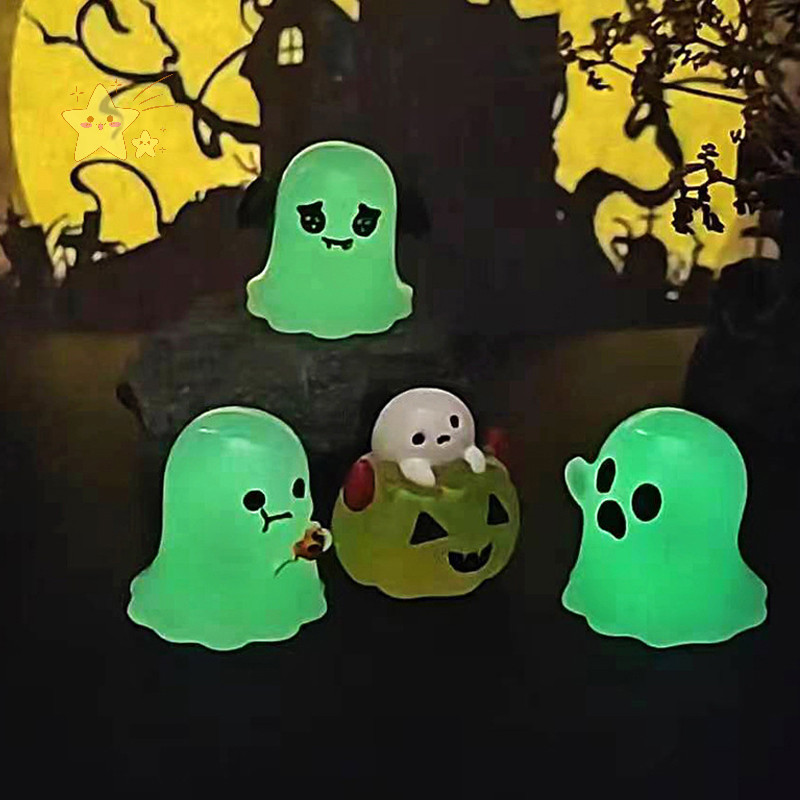 [JBTH] 1 PC Mini Halloween Luminous Micro Landscape Miniature Figurine เรซิ่น Craft Mini Fairy Garde