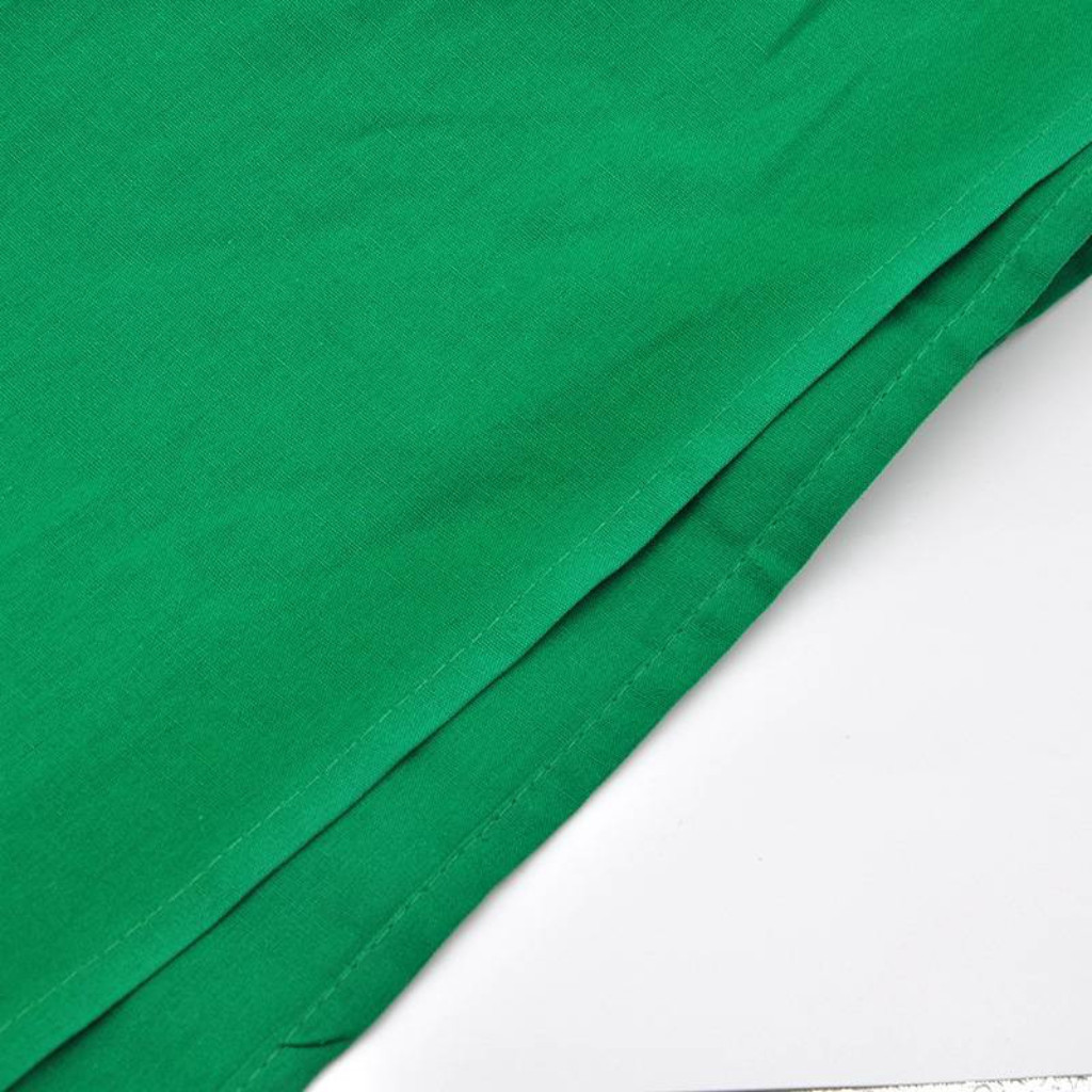 ผ้าฉาก green screen สีเขียว มีหลายขนาด 3x2 3x4 3x6 Cotton เนื้อผ้าทิ้งตัว ยับยาก  ฉากเขียวกรีนสกรีน