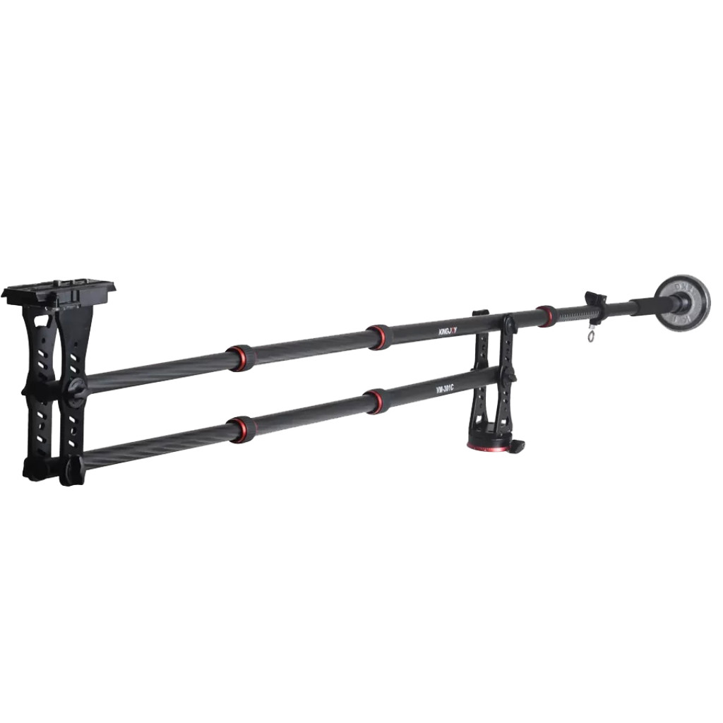 Kingjoy VM-301C Carbon Fiber Jib Crane with Locking Panning Head ขาตั้งกล้องคาน พร้อมตุ้มถ่วงน้ำหนัก
