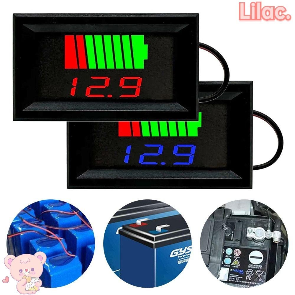 Lilac Car Battery Charge Level Indicator Universal Digital Display LED Battery Tester