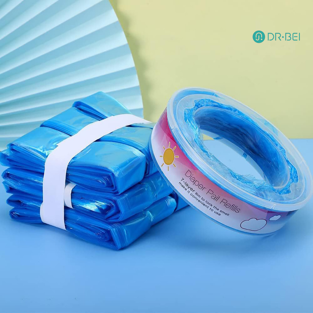 Dr.bei 8 ชิ้นถุงขยะ Baby Breeze ผ้าอ้อม Pail ถุงเติมกลิ่นดูดซับวัสดุ PE ความจุขนาดใหญ่ถังขยะผ้าอ้อม