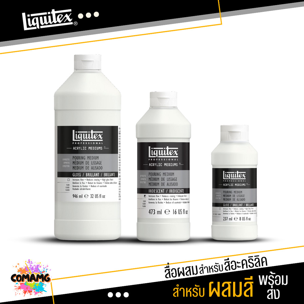 Liquitex สื่อผสม Acrylic Mediums สำหรับสีอะคริลิค POURING เพิ่มความลื่นไหลให้กับสี แบบขวด พร้อมส่ง