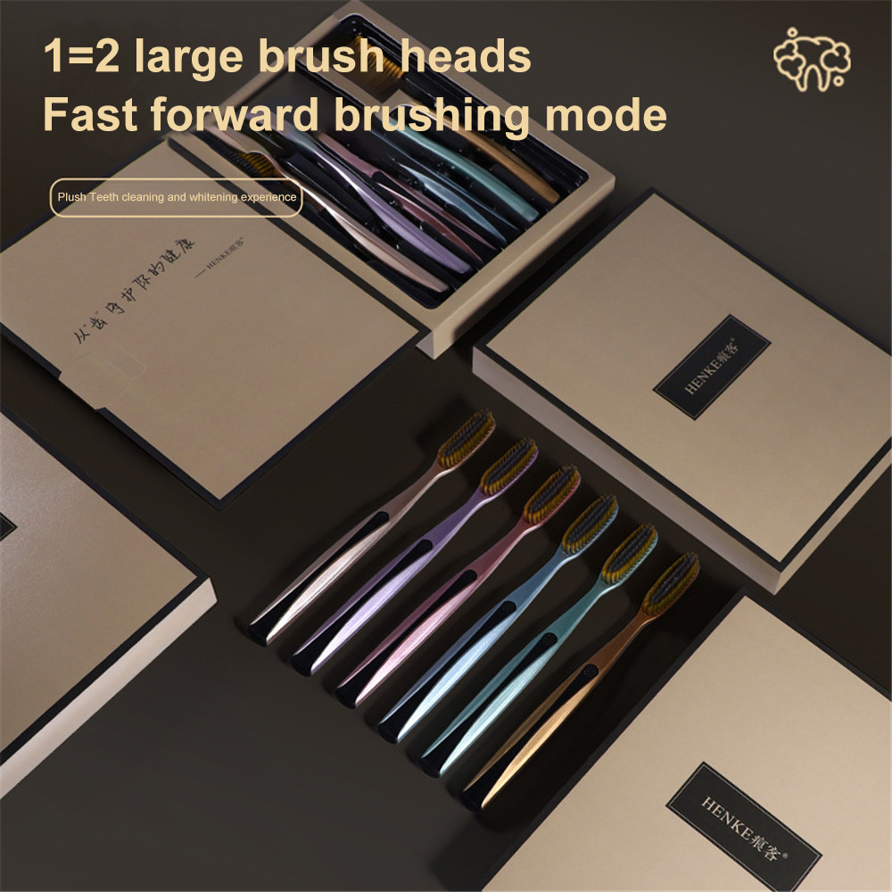 แปรงสีฟัน 6 ชิ้น - เงินไอออน & ส่วนผสมถ่านไม้ไผ่-ความสามารถในการทําความสะอาดที่แข็งแกร่งเหมาะกับการทํางานลื่นจับ & ด้ามจับ TPR/PP - รูปที่ 2