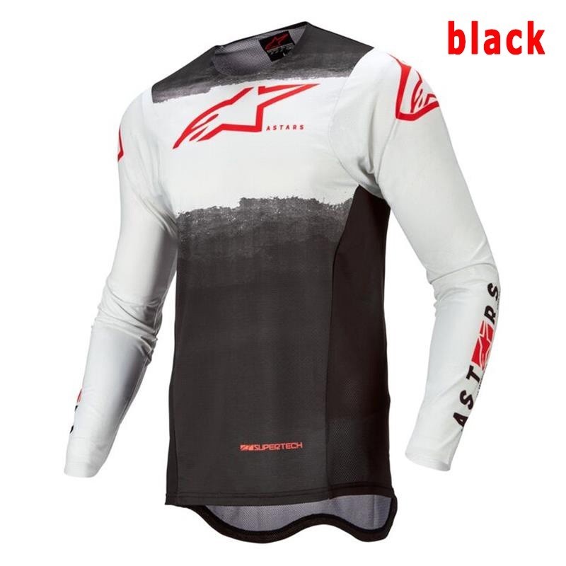 2024alpinestars Racer Jersey ผู้ชายแขนยาว Moto เสื้อ Quick Dry Road ขี่เครื่องแต่งกาย MTB จักรยาน Racewear