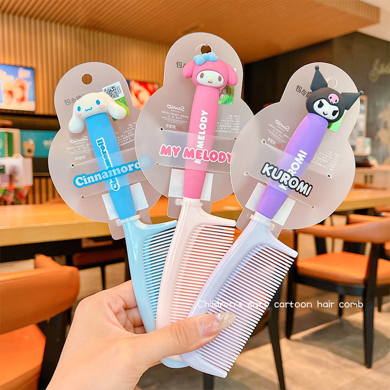 Sanrio kuromi melody Cinnamoroll หวีน่ารักสําหรับเด็กผู้หญิงผมยาวบ้านหวีสาวหวีผมหางม้า