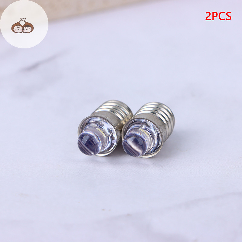 BEF 2pcs E10 ไฟฉาย Led หลอดไฟ 3V 6V เครื่องมือหลอดไฟไฟแสดงสถานะเปลี่ยนไฟฉายหลอดจักรยานโคมสีขาวสีขาว TH