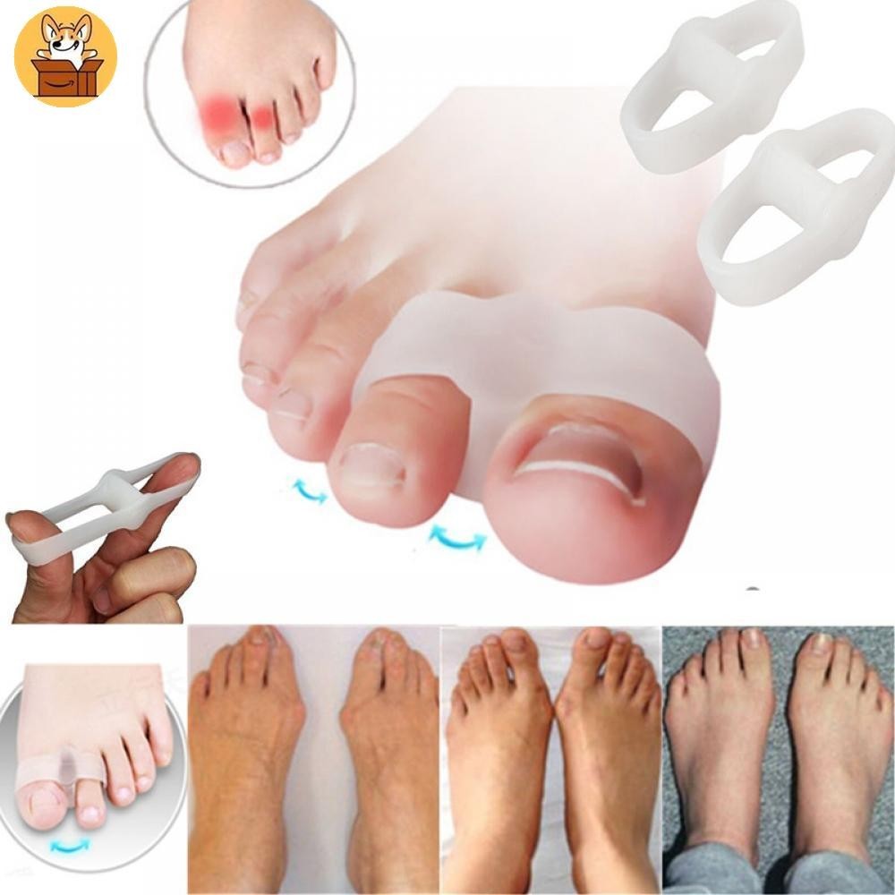 Am-azToe Separator ซิลิโคนเจล Thumb Corrector Pad Bunion Toe Finger Straightener Protector Hallux Valgus บรรเทาอาการปวดเท้า 2 ชิ้น