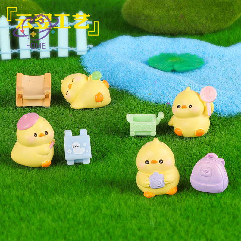 [mayhome] Mini Spring Oug Duckling เครื่องประดับการ์ตูนสัตว์ Micro Landscape ตุ๊กตาโมเดลรถภายในบ้านเดสก์ท็อปตกแต่ง {TH}