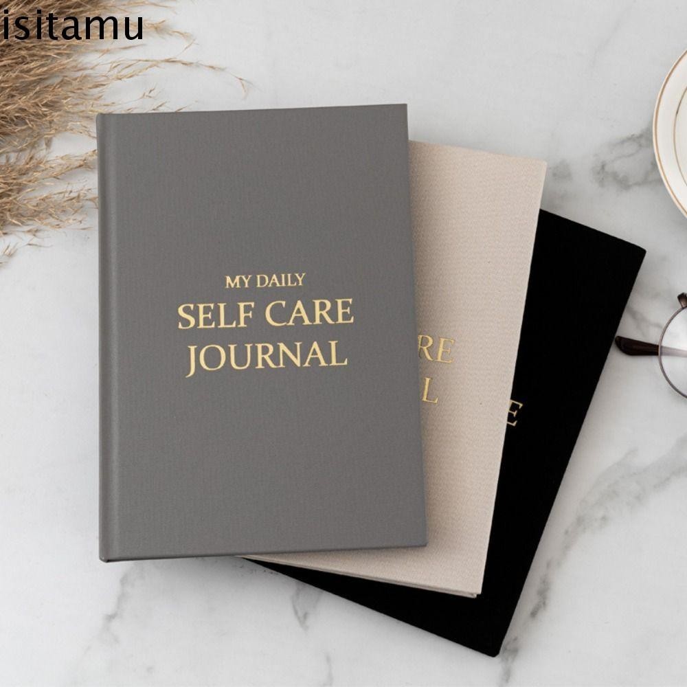 Isitaft Gratitude Journal, A5 Cloth Cover ห้านาที Journal, Self-Care Notebook English Version Gratude Diary Wear-Resistant Cloth Cover Notebook Office