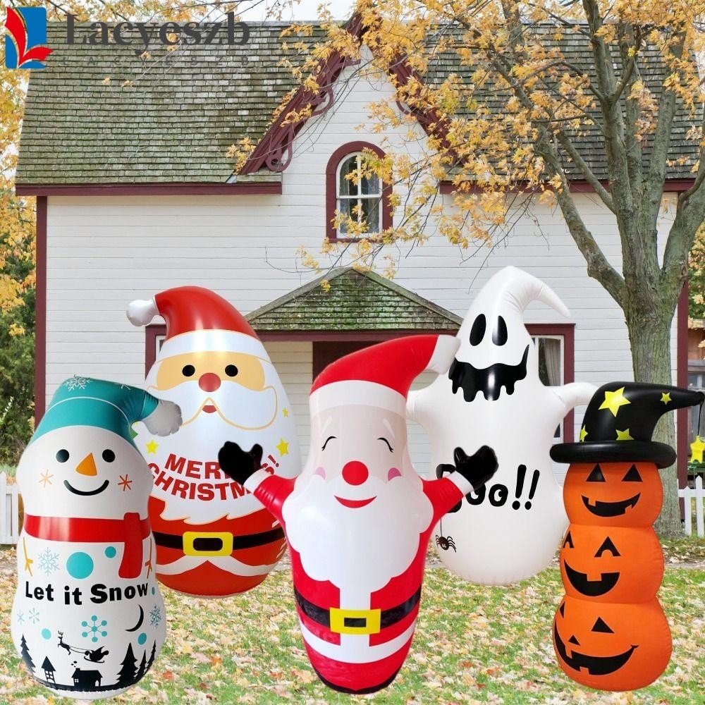 Lacyeszb แก้วน้ําเป่าลมซานตาคลอส, ฮาโลวีน Chrismas Snowman Inflatable รุ่น, ฟักทองเทศกาลสูงธีม Ghost Inflatable Model Tumbler ตกแต่งปีใหม่
