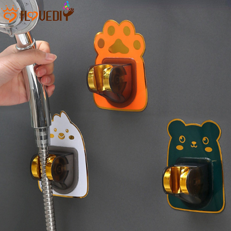 [ ที่โดดเด่น ] Showerhead Fix Rack - อุปกรณ์ในห้องน้ํา - ขายึดหัวฉีดฝักบัว - ที่วางท่อน้ํา - ฐานคลิปสปริงเกลอร์ - ปรับได้, ไร้ร่องรอย, กาวในตัว