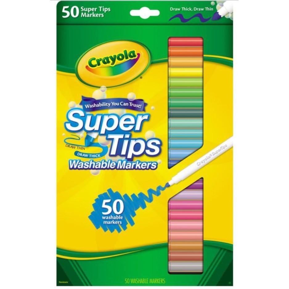 Crayola Super Tips สีเมจิกล้างออกได้ ชุดปากกาสี 50 และ 20 สี Supertips Crayola