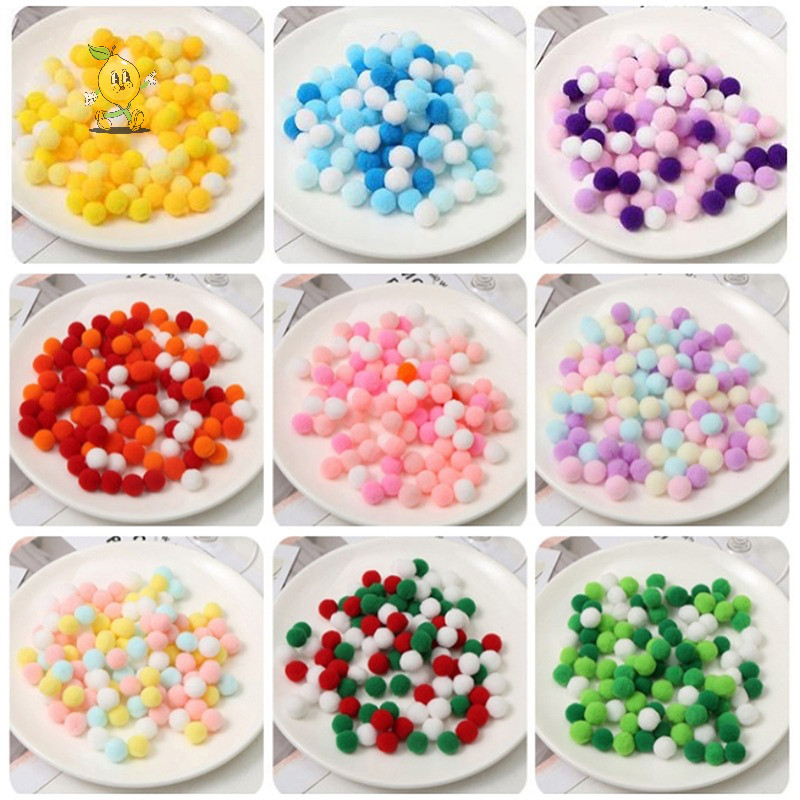 [mozh] 10 มม. คละสีลูกบอลเด้งสูง DIY เด็กอนุบาลสร้างสรรค์ทําวัสดุลูกบอลผมขนาดเล็กสีสันสดใสลูกบอลตุ๊กตา [TH]