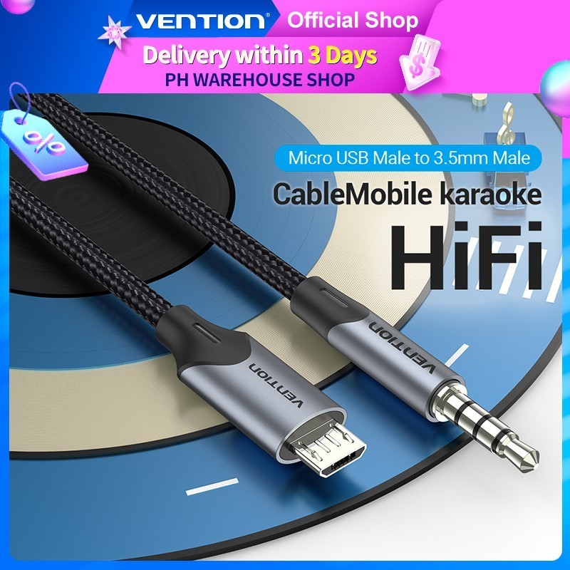[ตัวเลือกสุดคุ้ม]Vention Live Streaming Cable Micro Usb ถึง 3.5 มม.V8 การ์ดเสียงบาร์ร้องเพลงไมโครโฟนบันทึกสําหรับคาราโอเกะ