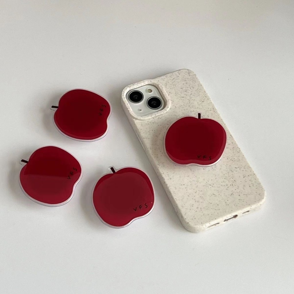 สําหรับ 7/8 เคสโทรศัพท์ IPhone สีทึบเรียบง่ายสีแดง Apple ขาตั้ง 15/13promax12/11 รูใหญ่ป้องกันการล่มสลาย iPhone14 นิ่ม xr/xs สร้างสรรค์