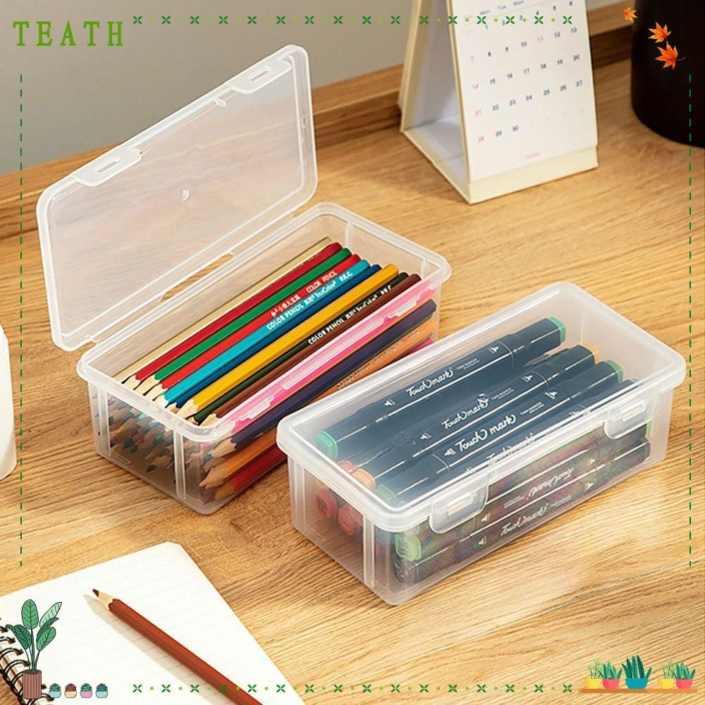 Teath กล่องเก็บของโปร่งใสเครื่องเขียนอุปกรณ์สํานักงาน Desktop Organizer ดินสอ