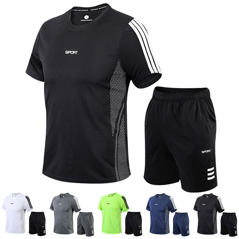 (ข้อเสนอพิเศษ)  mvp sport  ชุดกีฬาผู้ชาย ชุดกีฬาสองชิ้น ชุดฟุตบอล เสื้อผ้าวิ่ง