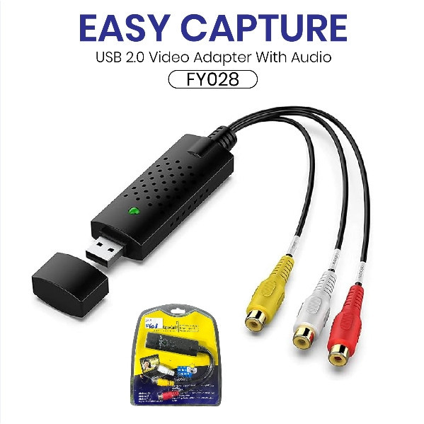 พร้อมส่ง Easycap USB 2.0 Easy Cap Video TV DVD VHS DVR Capture Adapter การ์ดตัดต่อวีดีโอ FY028/FY029