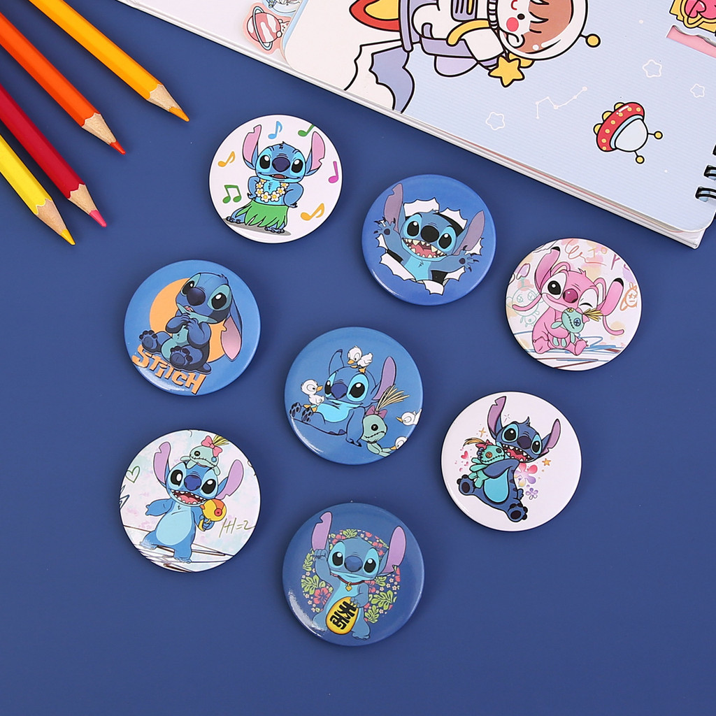 8pcs Creative Stitch การ์ตูนเข็มกลัดแฟชั่น Lilo & Stitch อะนิเมะตัวเลข Lapel Pins Kawaii เด็กเครื่องประดับอุปกรณ์เสริมของเล่น