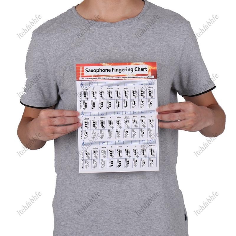 🔥Saxophone Practice Chart กระดาษเคลือบแซ็กโซโฟนแผนภูมินิ้วมือเพลงคอร์ดโปสเตอร์ S - รูปที่ 3