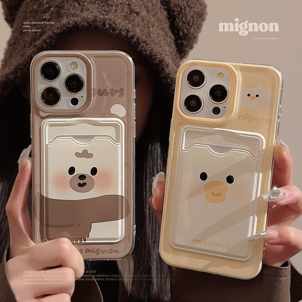 เคสการ์ดน่ารัก Apple 15pro เคสโทรศัพท์ iphone11 รวมทุกอย่าง 14 โปร่งใส 13 คู่การ์ตูน 12 นุ่ม 7 8plus