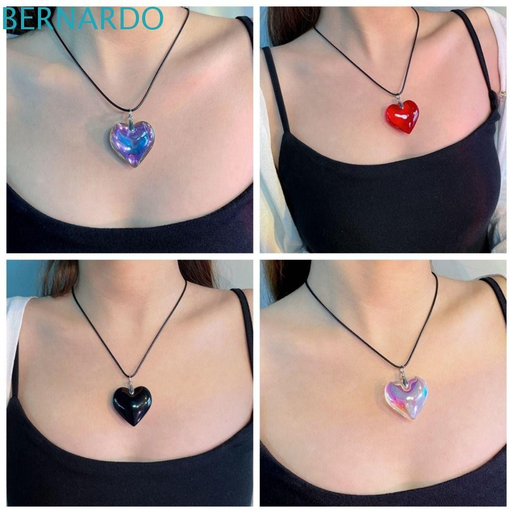 Bernardo จี้หัวใจสีแดง,เชือกโกธิคหัวใจสร้อยคอคริสตัล,แฟชั่นคนรักChoker Punk Vintage Heartสร้อยคอChokerผู้หญิงผู้ชาย