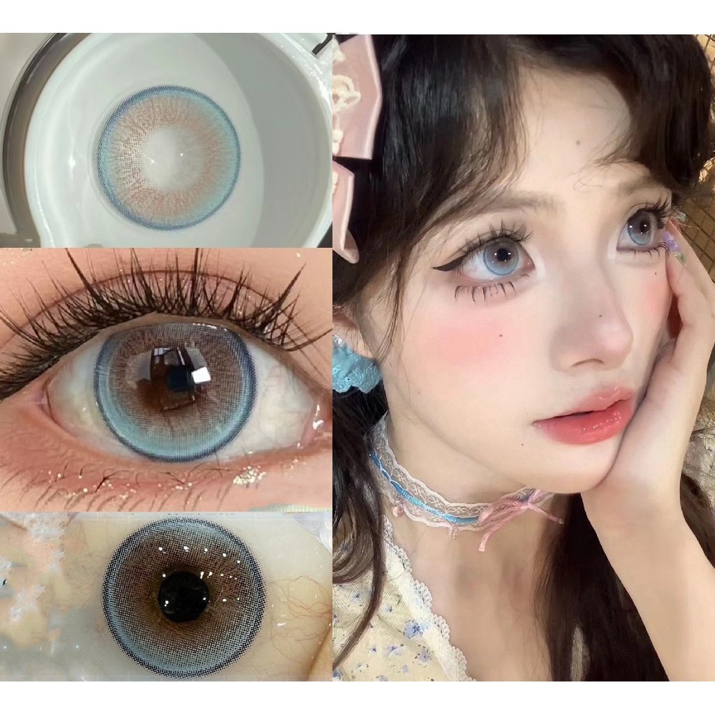 (2024.Aug.4th)sslbing ,SNTTY Brand ,สําหรับดวงตาที่ละเอียดอ่อน ,ขนาดใหญ่ ,14.50mm,,(เกรด 00.0), คอนแทคเลนส์ 6 เดือนใช้ (สีน้ําเงิน)