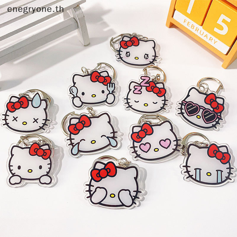 แฟชั่น Hello Kitty อะคริลิคพวงกุญแจกระเป๋า Ch Sanrio Anime Figures Key Chain จี้การ์ตูนคอสเพลย์ Chains พวงกุญแจอุปกรณ์เสริมของขวัญ EOTH>