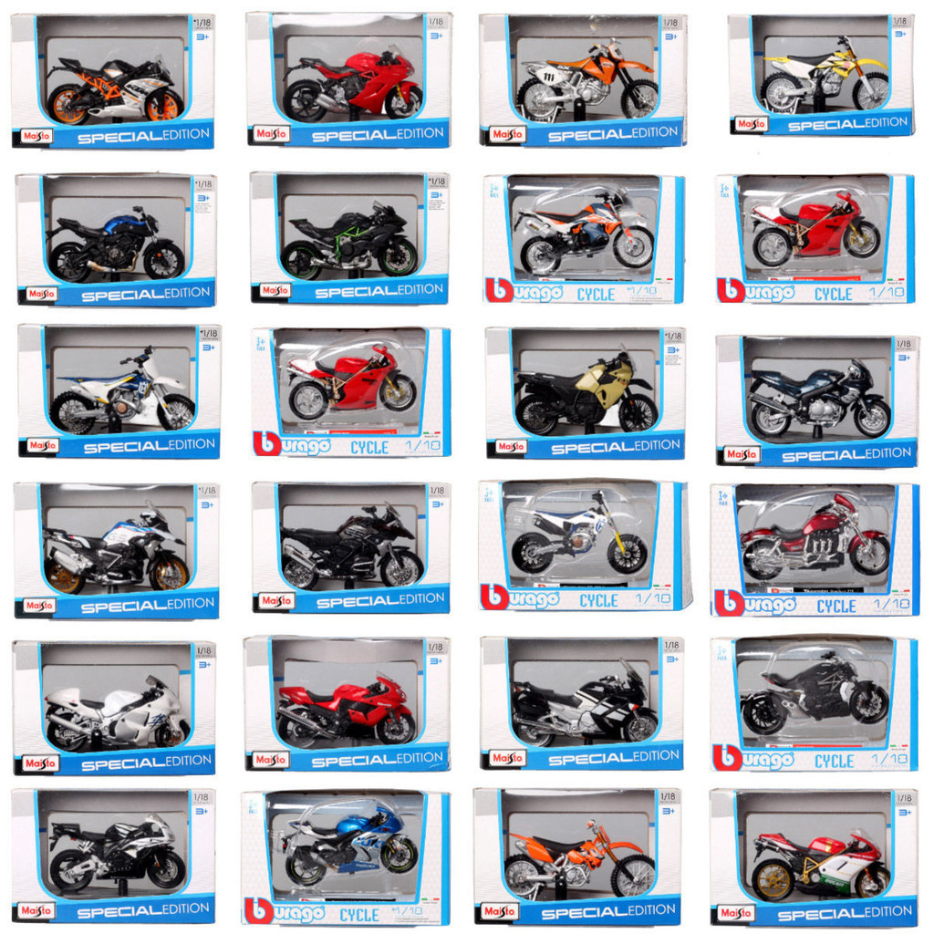 สินค้าพร้อม 1: 18 Meritor Figure KTM Honda Suzuki Kawasaki Triumph Yamaha Ducati BMW โมเดลรถมอเตอร์ไ